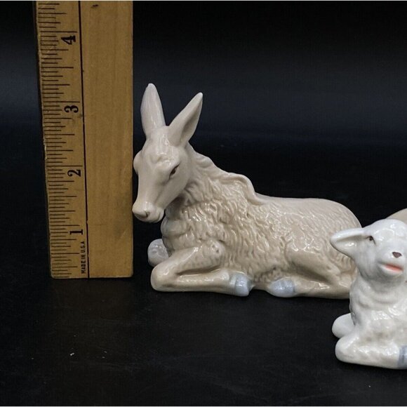 International Bazaar Pastel Nativity Donkey Cow Lamb Replacement Pieces LOT 3 - Picture 7 of 16